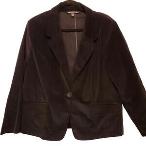 Sz 16W BRIGGS Cotton Corduroy Blazer Black